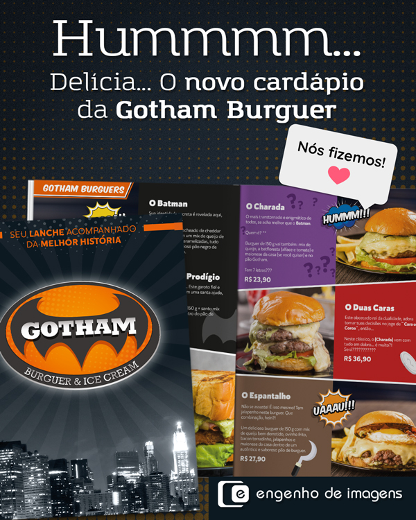 Confira o cardápio da Gotham Burguer!