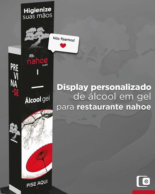 Display personalizado de álcool em gel