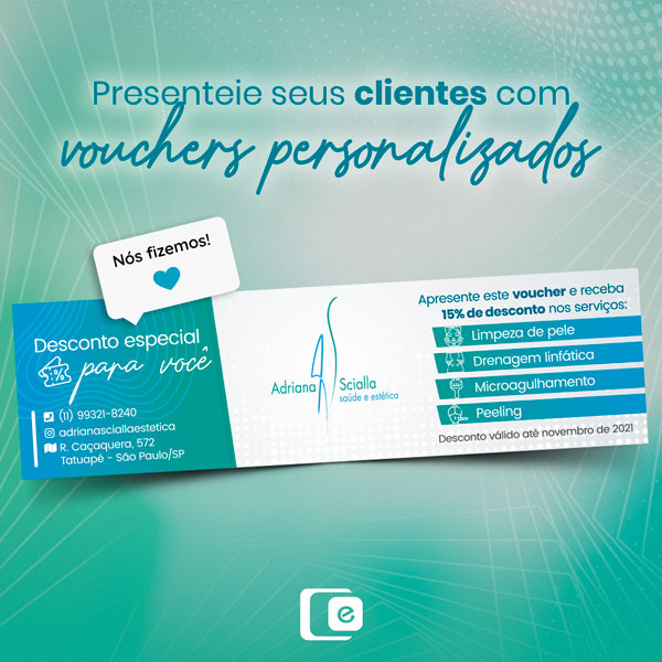 Presenteie seus clientes com vouchers personalizados