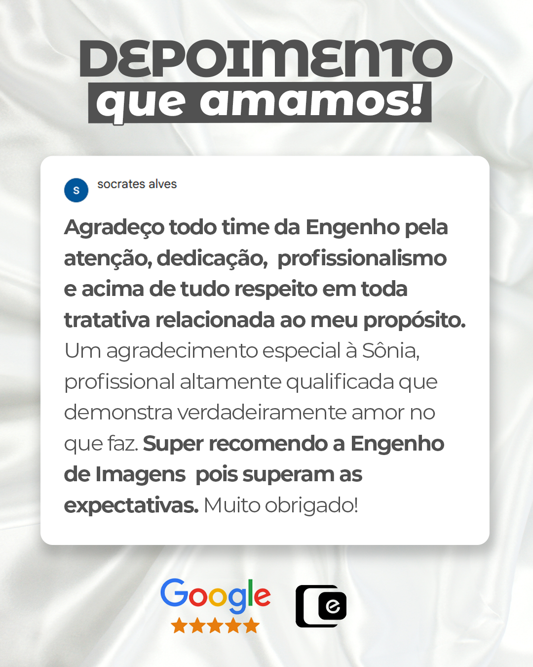 Receber um depoimento nos enche de alegria e reforça nosso compromisso. 